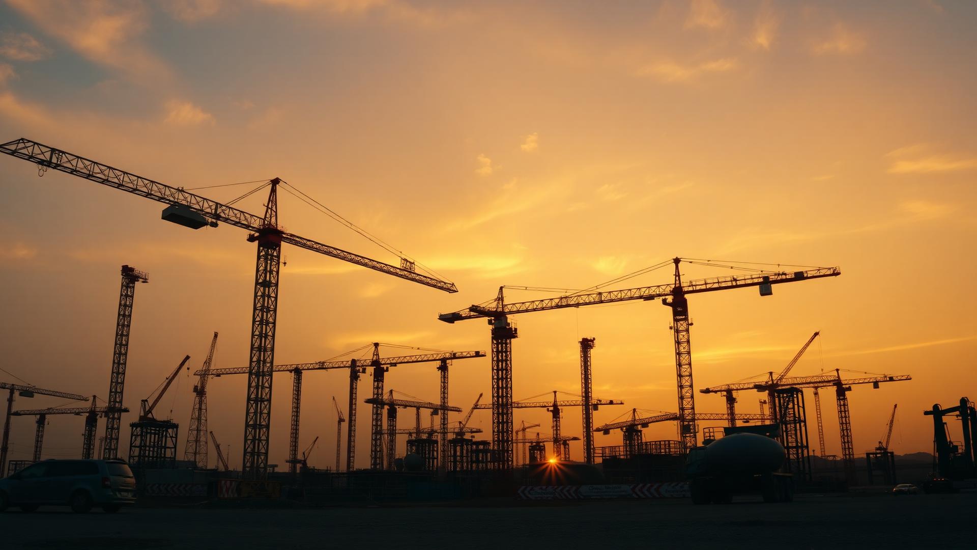 Heavy construction site in Saudi Arabia